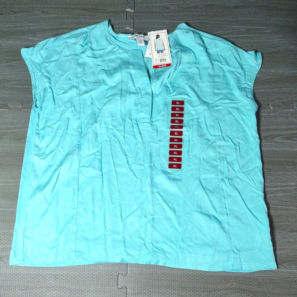 Nine West Summer top MSY Angel Blue size XL